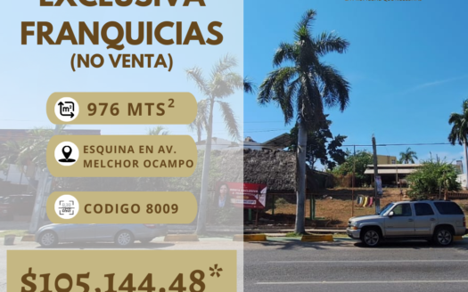 Terreno en renta para franquicias en Av. Melchor Ocampo